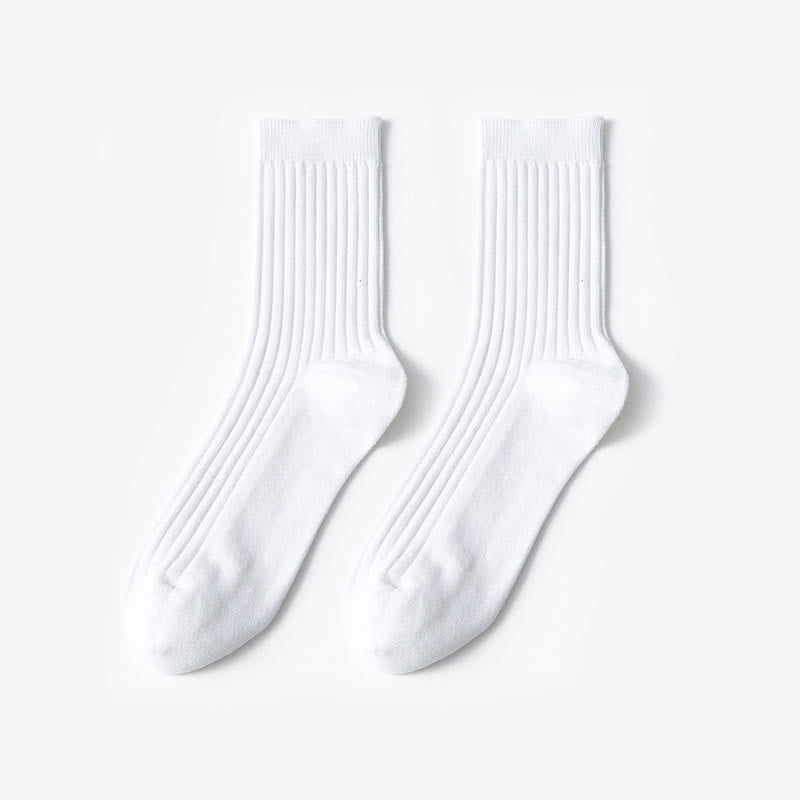 Einfarbige, lässige Viertelsocken aus Baumwolle (6 Paar) - Weiß - EU37-40 (US4-7) - image 3