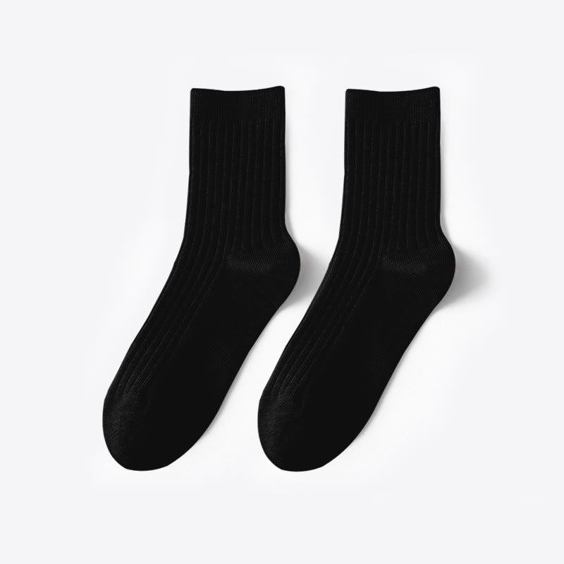 Einfarbige, lässige Viertelsocken aus Baumwolle (6 Paar) - Schwarz - EU37-40 (US4-7) - image 1