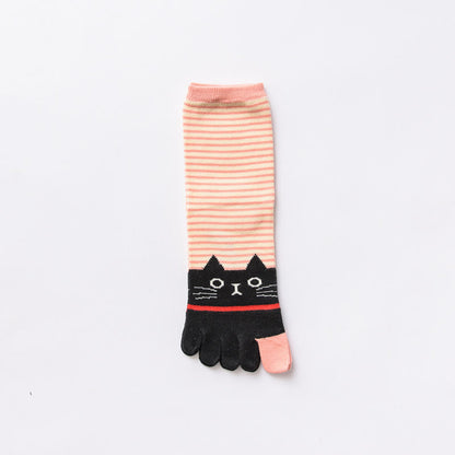 Gestreifte Socken zur Ausrichtung des Katzenviertels (5 Paar) - Orange - EU37-40 (US4-7) - image 10