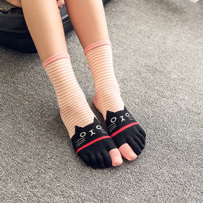 Gestreifte Socken zur Ausrichtung des Katzenviertels (5 Paar) - image 4