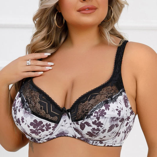Ultradünner Push-Up-Bügel-BH mit Blumenmuster