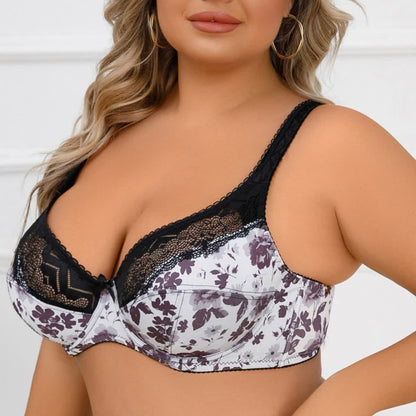 Ultradünner Push-Up-Bügel-BH mit Blumenmuster