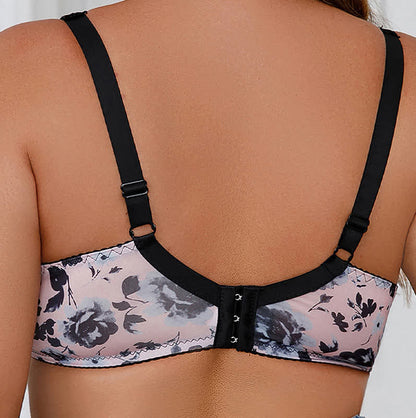Ultradünner Push-Up-Bügel-BH mit Blumenmuster