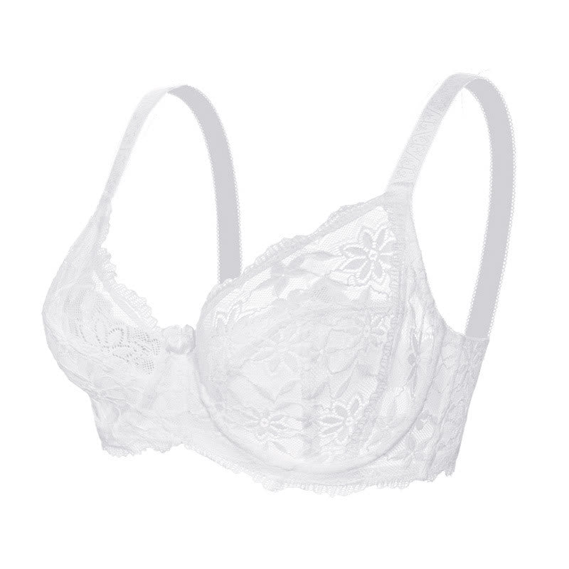 Sexy, dünner, atmungsaktiver Bügel-BH aus Spitze (2er-Pack)