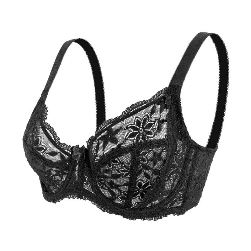 Sexy, dünner, atmungsaktiver Bügel-BH aus Spitze (2er-Pack)