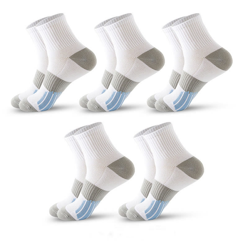 Basketball-Kompressionssocken in Colorblock-Optik in Übergröße (5 Paar) - Weiß - EU39-45 (US6-11) - image 13