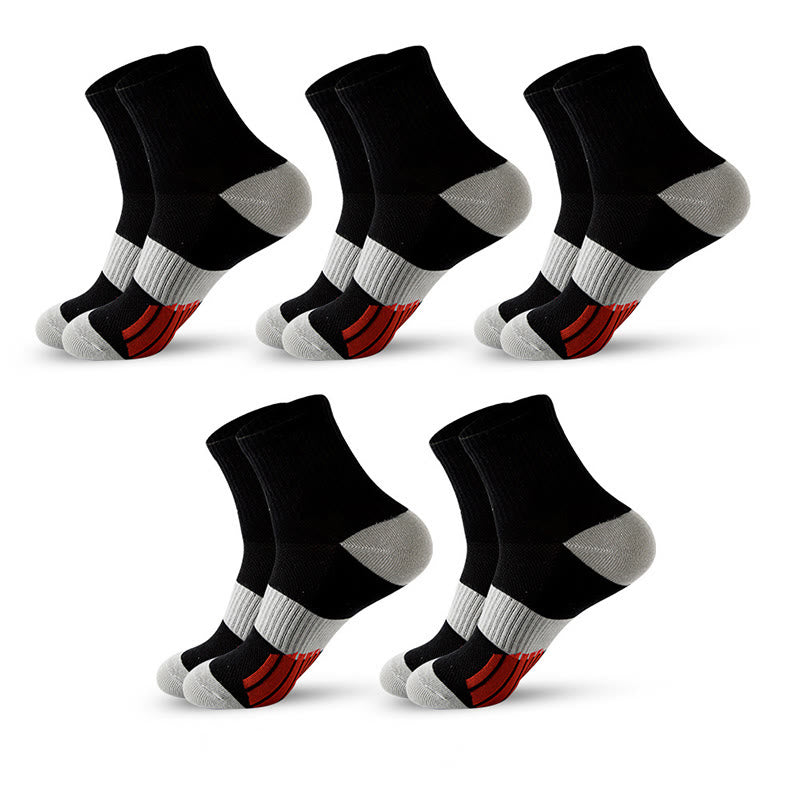 Basketball-Kompressionssocken in Colorblock-Optik in Übergröße (5 Paar) - Schwarz - EU39-45 (US6-11) - image 12