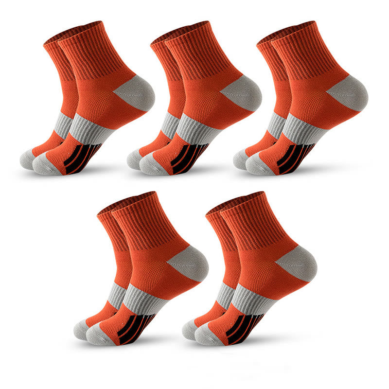 Basketball-Kompressionssocken in Colorblock-Optik in Übergröße (5 Paar) - Orange - EU39-45 (US6-11) - image 10