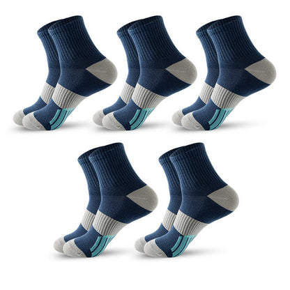 Basketball-Kompressionssocken in Colorblock-Optik in Übergröße (5 Paar) - Blau - EU39-45 (US6-11) - image 14