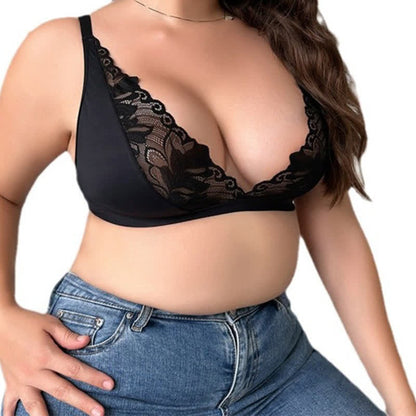 Sexy, ultradünner, durchsichtiger bügelloser Spitzen-BH