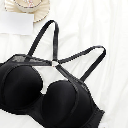 Sexy Dünner Push-Up-Bügel-BH mit gekreuzten Bügeln