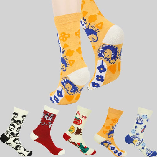 Viertelsocken mit lustigen Mustern in Übergröße (5 Paar)