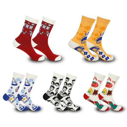 Viertelsocken mit lustigen Mustern in Übergröße (5 Paar)