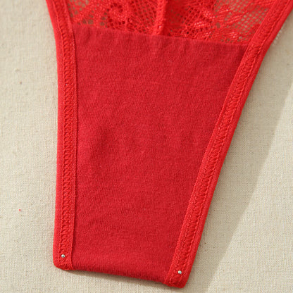 Sexy, tief sitzender Spitzen-String mit Schleife (3er-Pack)