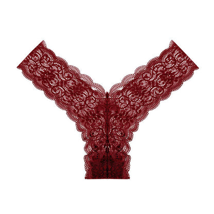 Sexy Spitzen-String mit Blumenmuster und niedriger Taille (3er-Pack)