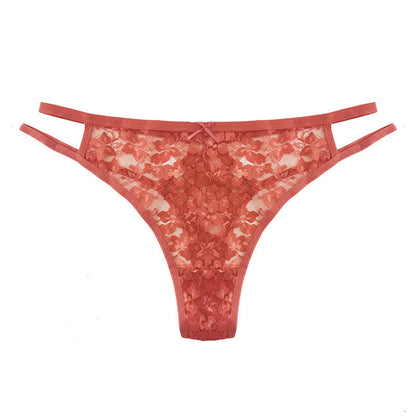 Sexy transparenter Spitzen-Taillen-String mit Hohlsaum (3er-Pack)