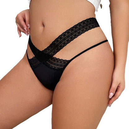 Tief sitzender Spitzen-String mit gekreuzten Hohlsaum (3er-Pack)