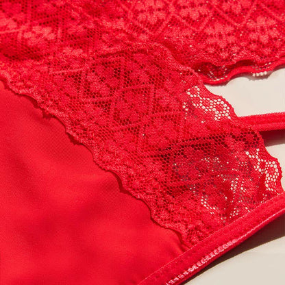 Tief sitzender Spitzen-String mit gekreuzten Hohlsaum (3er-Pack)