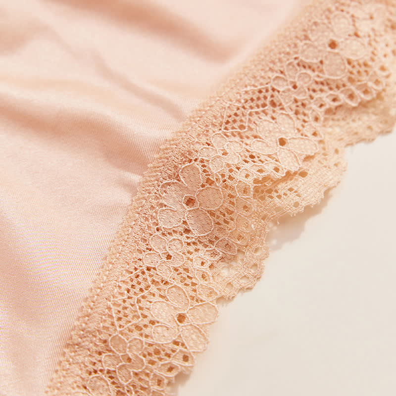 Sexy Slips aus Eisseide mit Spitzenbesatz und mittlerer Taille (2er-Pack)