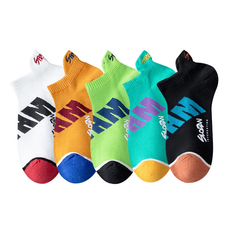 Knöchelsocken mit Buchstaben in Übergröße (5 Paar)