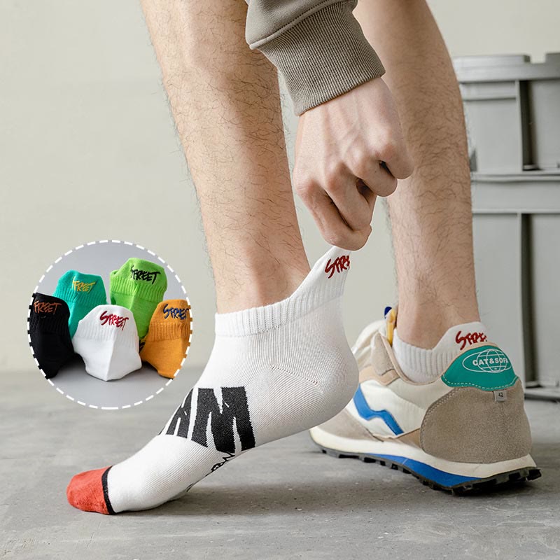 Knöchelsocken mit Buchstaben in Übergröße (5 Paar)