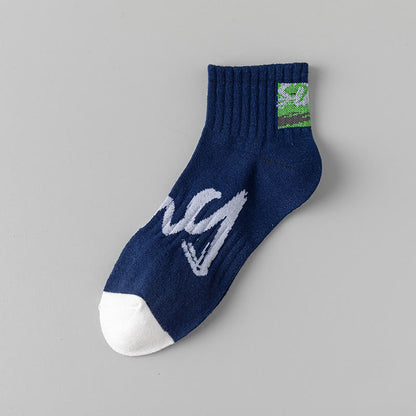 Alphanumerische Knöchelsocken (5 Paar) - Marineblau - EU37-45 (US4-11) - image 13