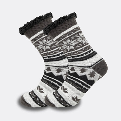 Übergrößen-Hausschuhsocken mit Gitter-Rhombus (2 Paar)