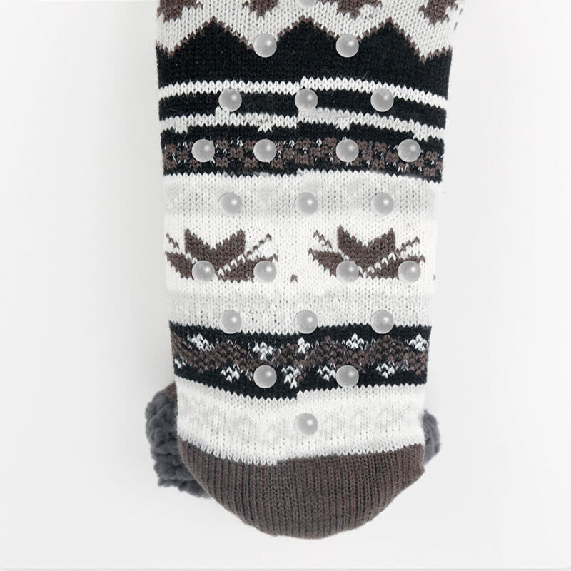 Übergrößen-Hausschuhsocken mit Gitter-Rhombus (2 Paar)