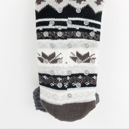 Übergrößen-Hausschuhsocken mit Gitter-Rhombus (2 Paar)