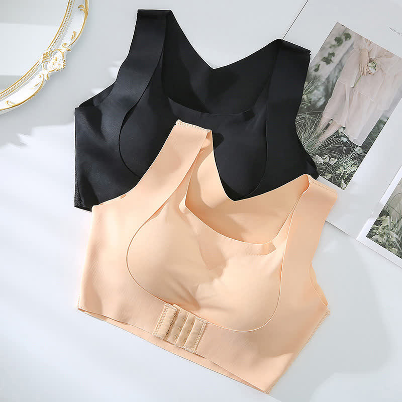 Körperformender, rückenkorrigierender Push-up-Sport-BH ohne Bügel (2er-Pack)