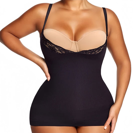 Plus Size Body Shaper Spitzen-Camisole mit offener Brust