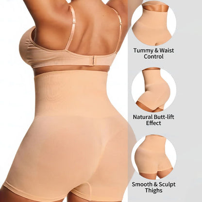 Nahtlose Shorts mit hoher Taille und Bauchkontrolle sowie Po-Lifting