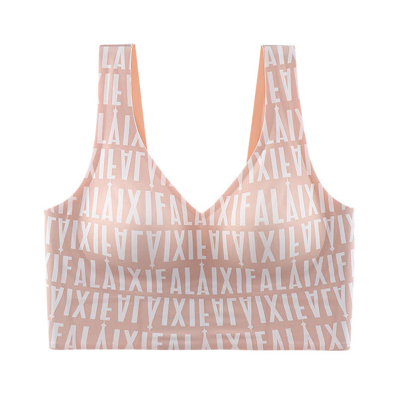 Plus Size Buchstaben Schöner Rücken Sexy Push-Up-BH ohne Bügel