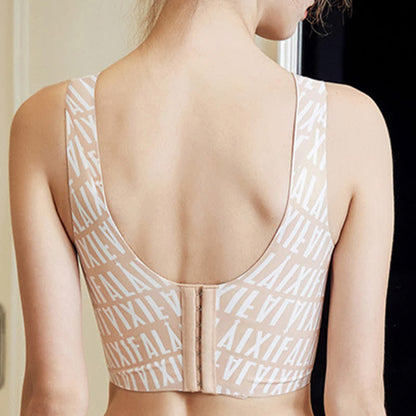Plus Size Buchstaben Schöner Rücken Sexy Push-Up-BH ohne Bügel
