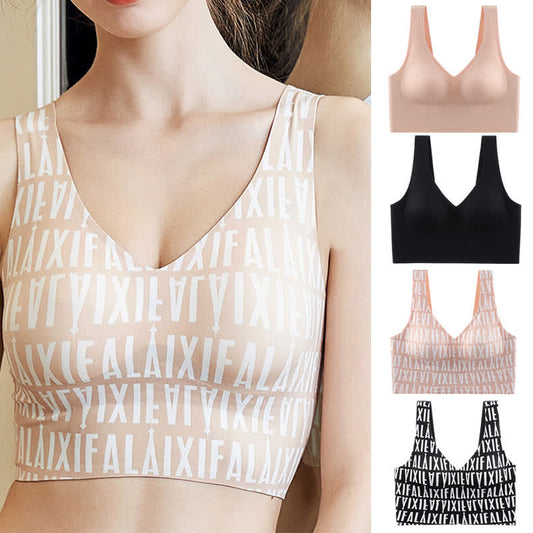 Plus Size Buchstaben Schöner Rücken Sexy Push-Up-BH ohne Bügel