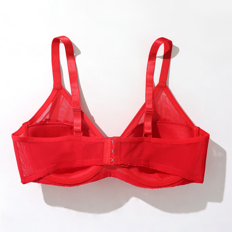 Sexy ultradünner, halbtransparenter Bügel-BH aus Spitze