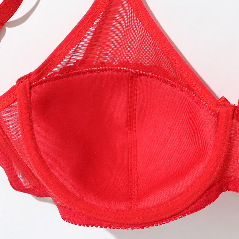 Sexy ultradünner, halbtransparenter Bügel-BH aus Spitze