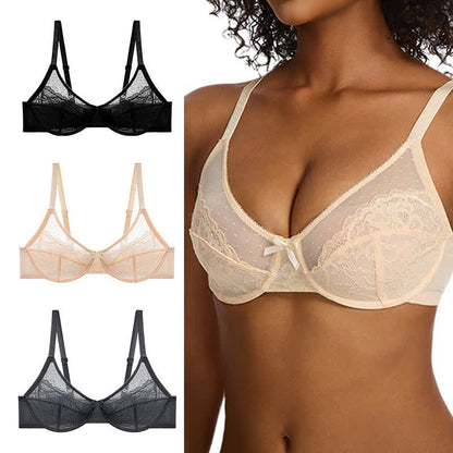 Sexy, leichter Push-up-Bügel-BH aus Spitze in Übergröße