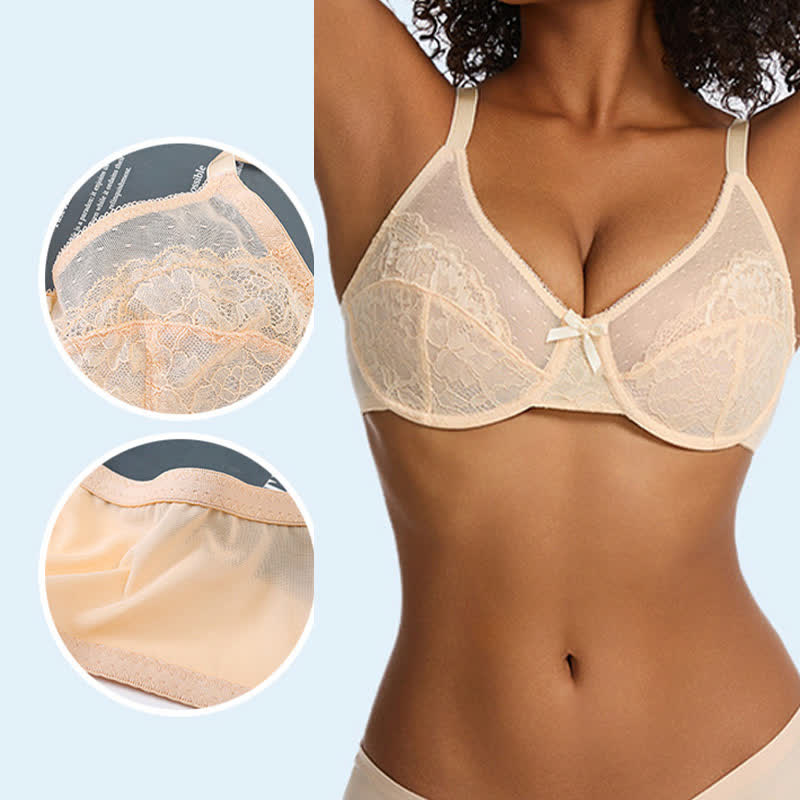 Sexy, leichter Push-up-Bügel-BH aus Spitze in Übergröße