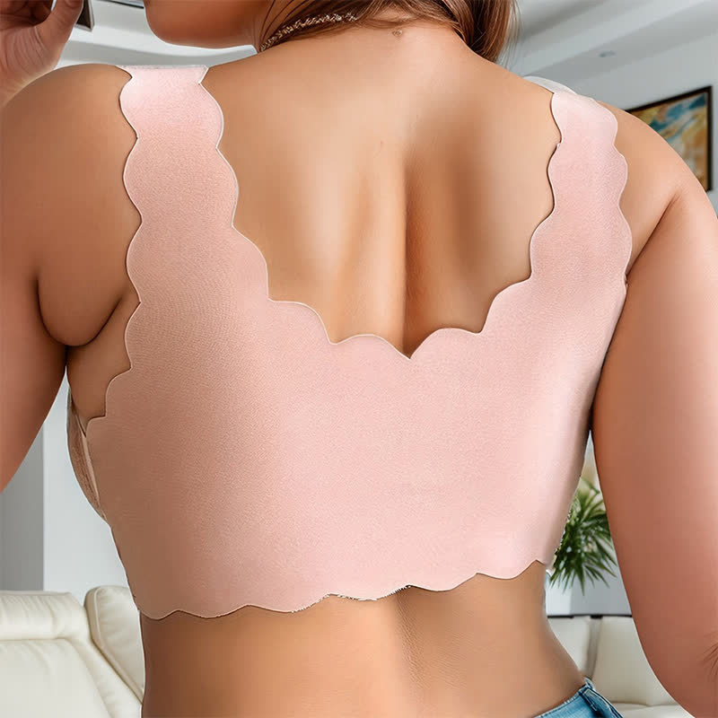 Sexy BH in Übergröße mit Frontverschluss, gewellten Spitzenträgern und ohne Bügel