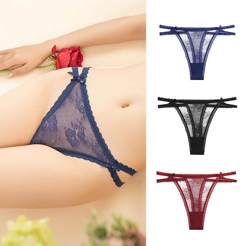 Sexy Spitzen-Netz-String mit niedriger Taille (3er-Pack)