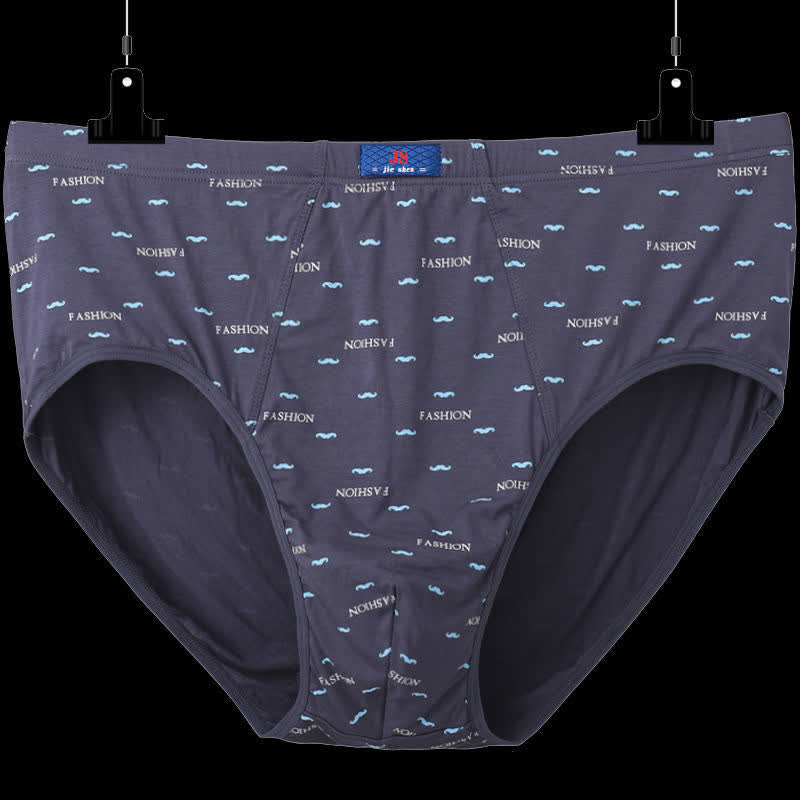 Bequeme Herren-Slips mit hoher Taille und Buchstaben-Aufdruck in Übergröße (2er-Pack)