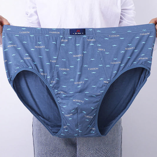 Bequeme Herren-Slips mit hoher Taille und Buchstaben-Aufdruck in Übergröße (2er-Pack)