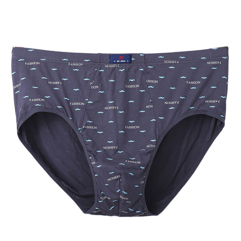Bequeme Herren-Slips mit hoher Taille und Buchstaben-Aufdruck in Übergröße (2er-Pack)
