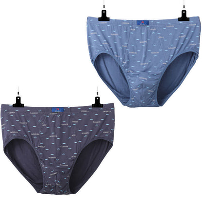 Bequeme Herren-Slips mit hoher Taille und Buchstaben-Aufdruck in Übergröße (2er-Pack)