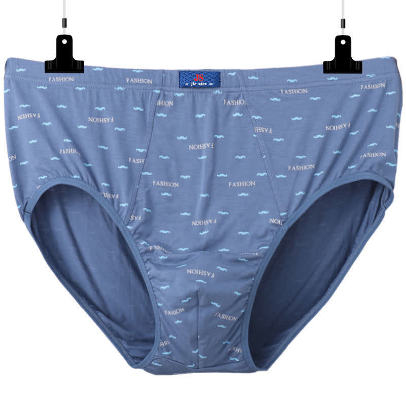 Bequeme Herren-Slips mit hoher Taille und Buchstaben-Aufdruck in Übergröße (2er-Pack)