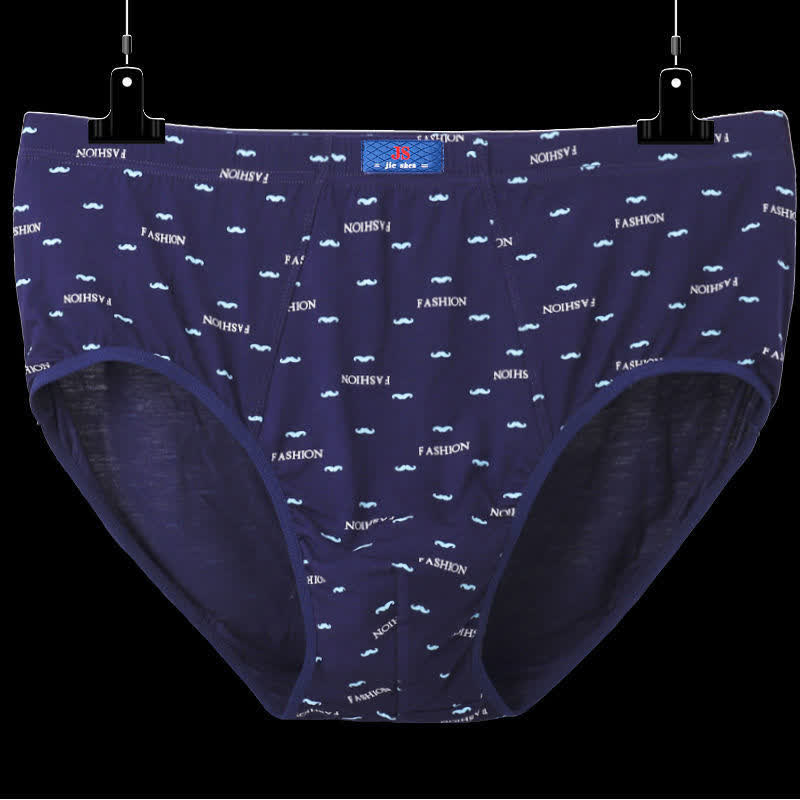 Bequeme Herren-Slips mit hoher Taille und Buchstaben-Aufdruck in Übergröße (2er-Pack)