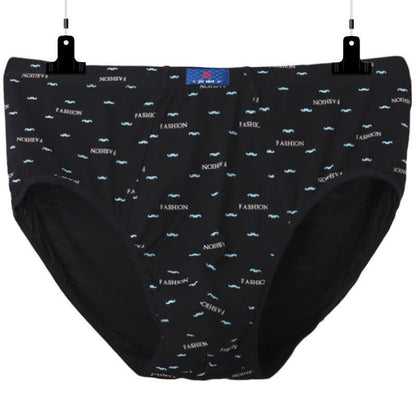 Bequeme Herren-Slips mit hoher Taille und Buchstaben-Aufdruck in Übergröße (2er-Pack)