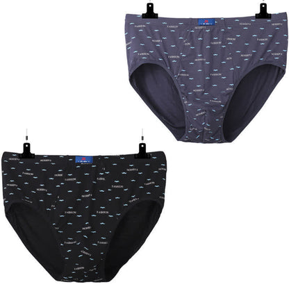 Bequeme Herren-Slips mit hoher Taille und Buchstaben-Aufdruck in Übergröße (2er-Pack)