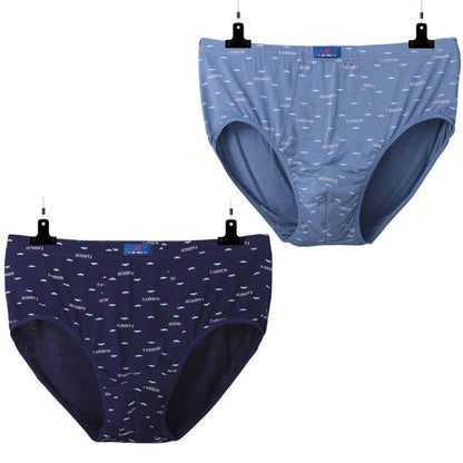 Bequeme Herren-Slips mit hoher Taille und Buchstaben-Aufdruck in Übergröße (2er-Pack)